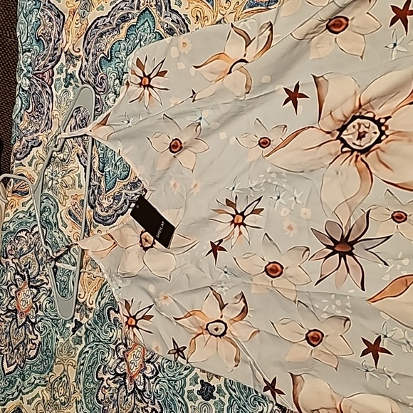 Sheilay Blue Flowered Dress 2x - Picture 1 of 4